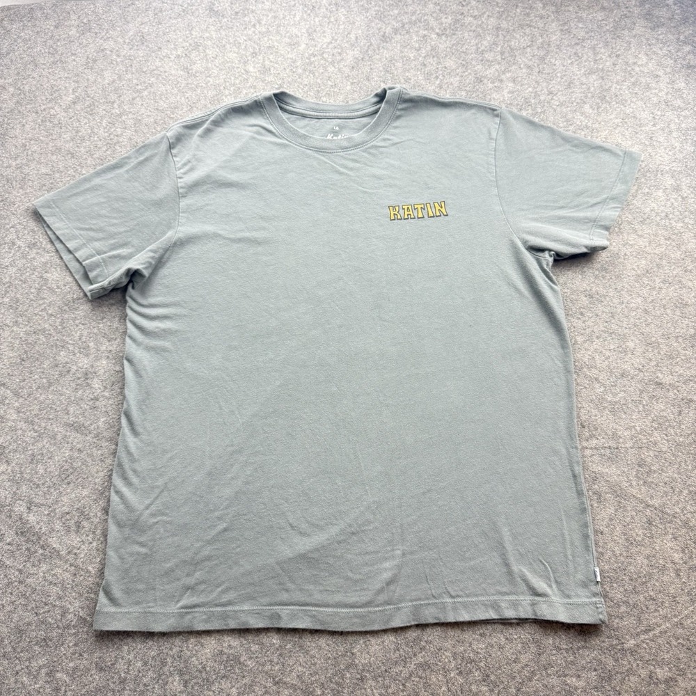 Katin Shirt Mens Large Slate Blue Cotton Easy Does it Graphic Tee Short Sleeve